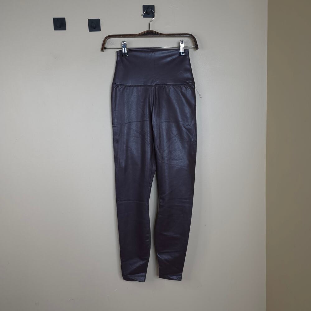 90 Degree By Reflex High Rise Leatherette Leggings in Brown Size S